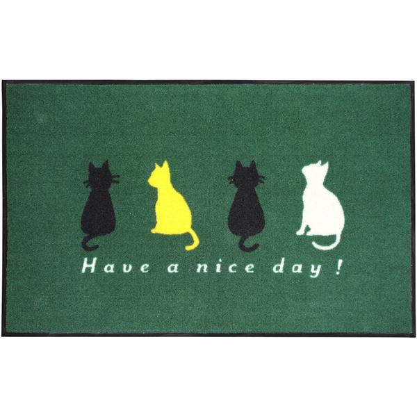 【2個セット】山崎産業 マイホームスタイルマット #3 約75×45cm フォーキャッツ[21]