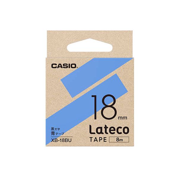 【5個セット】 カシオ計算機 Lateco 詰め替え用テープ 18mm 青テープ 黒文字 XB-18BUX5[21]