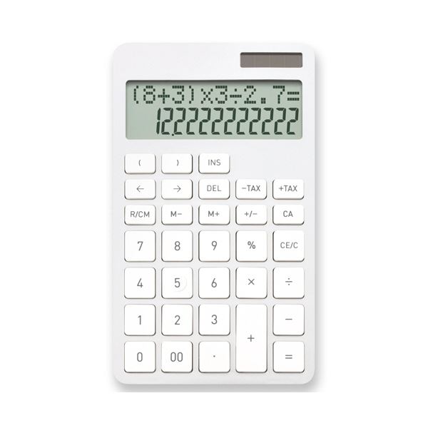 （まとめ） アスカ計算式表示電卓 12桁 S ホワイト C1258W 1台 【×3セット】[21](2)