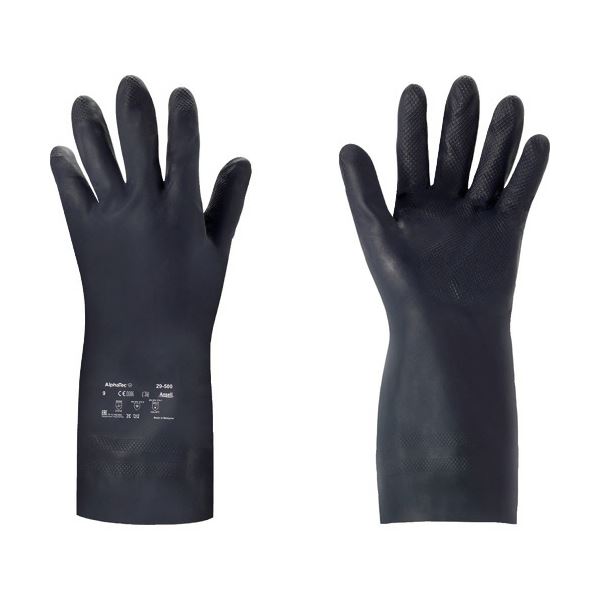 〔まとめ〕 アンセル 耐薬品 手袋 アルファテック 29-500 Mサイズ ブルー 29-500-8 1双 〔×2セット〕 グローブ[21]