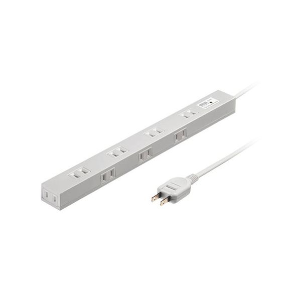 サンワサプライ スリム雷ガードタップ 2m ホワイト TAP-SPSLIM8N-2[21]