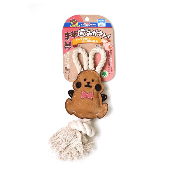 ■商品内容【ご注意事項】この商品は下記内容×3セットでお届けします。・夢中でカミカミしちゃう牛革とコットンロープを使用した、かわいいうさぎ型のおもちゃです。・噛みごたえ抜群のフサフサ結びロープでひっぱりっこ遊びにも・中材にヤシ繊維を使用・超小型、小型犬対象■商品スペック■個装サイズ(約)mm：115×300×40■材質/素材：本体：牛革中材：ヤシ繊維ロープ：コットン■原産国または製造地：インド■商品使用時サイズ(約)： 巾9.5×奥行4×高さ22cm【キャンセル・返品について】商品注文後のキャンセル、返品は承りかねます。予めご了承下さい。■送料・配送についての注意事項●本商品の出荷目安は【1 - 5営業日　※土日・祝除く】となります。●お取り寄せ商品のため、稀にご注文入れ違い等により欠品・遅延となる場合がございます。●本商品は仕入元より配送となるため、沖縄・離島への配送はできません。[ 85821 ]