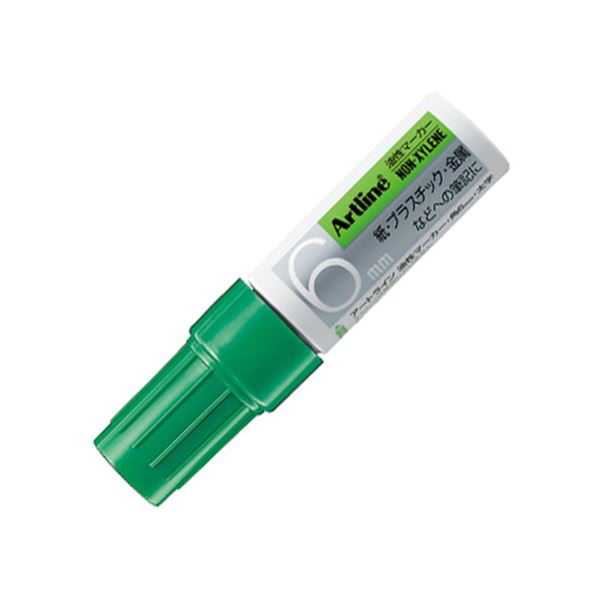（まとめ） シヤチハタ 油性マーカー アートライン角6 緑 K-50 1セット（10本） 【×3セット】[21]