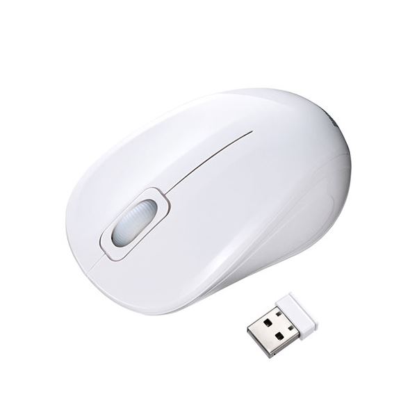 サンワサプライ 抗菌・静音ワイヤレスブルーLEDマウス MA-WBSK315W ホワイト[21]