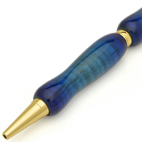キャンディカラー ボールペン/文房具 【Blue カーリーメイプル】 クロスタイプ 芯：0.7mm 日本製 文具 『Air Brush Wood Pen』[21] 2