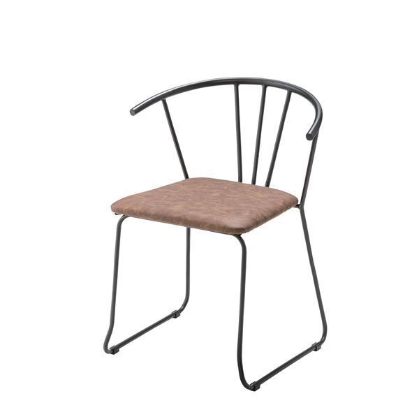 アームチェア/リビングチェア 【肘付き】 スチールフレーム ソフトレザー TEC-64 〔インテリア家具 デ..