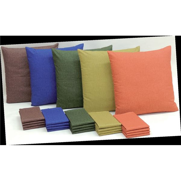 綿つむぎ調座布団カバー 【同色5枚組/からし色】 八端判(59cm×63cm) 綿100% ファスナー式 日本製【代引不可】[21]