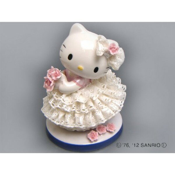 HeLLo Kitty ハローキティ レースドール/陶製人形 【ホワイト】 磁器 高さ14×ベース径11cm 日本製【代引不可】[21]