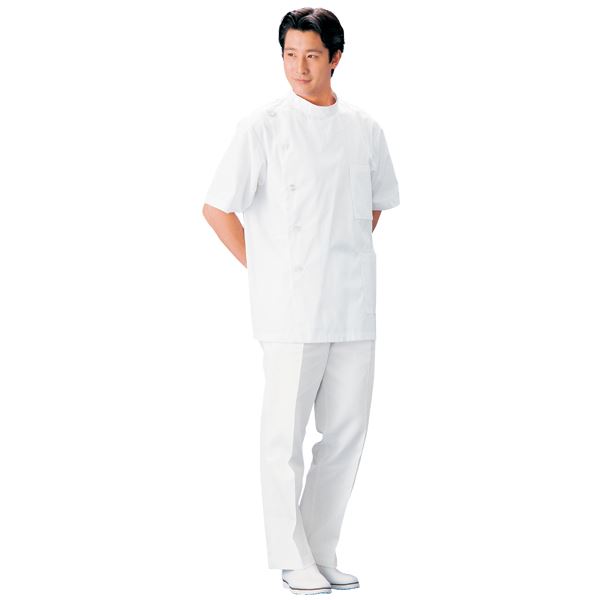 ケーシー型白衣/診察衣 【男子用 Lサイズ】 抗菌 制電 メンズ 背面タック 胸ポケット・腰ポケットSKA520[21]