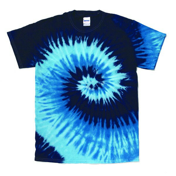 レインボー マルチカラー タイダイ Tシャツ M ブルーオーシャン 綿100％ 半袖 Tシャツ ティーシャツ ティシャツ トップス[21]