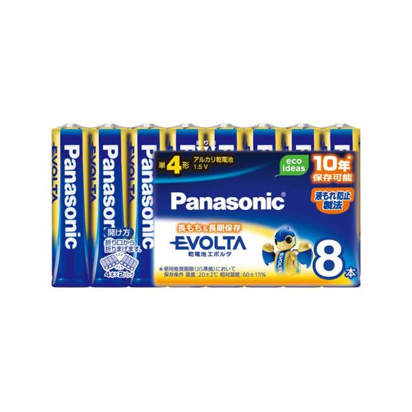 （まとめ） パナソニック EVOLTAアルカリ乾電池 LR03EJ/8SW(8本入) 【×2セット】[21]