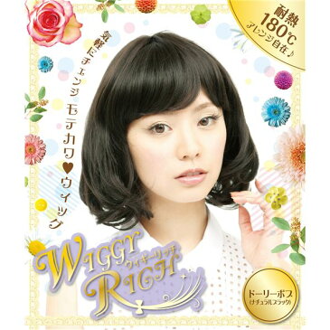 耐熱ウィッグ/コスプレ衣装 【ドーリーボブ ナチュラルブラック】 ネット付き コテ ヘアアイロン可 『WIGGY RICH』