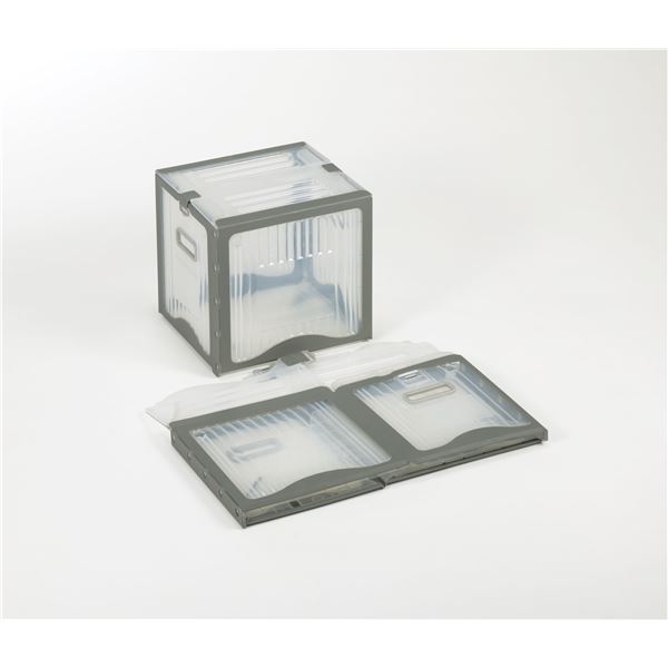 リスボックス/コンテナボックス 【26B クリア/グレー】 軽量 折りたたみ 〔耐久性 衝撃性 耐候性〕【代引不可】[21]