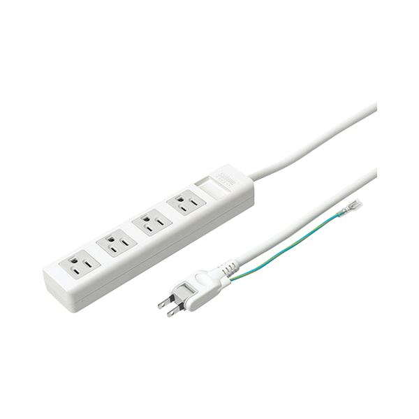 （まとめ） TANOSEE OAタップ マグネット付 3P・4個口 2.5m 1個 【×4セット】[21](2)