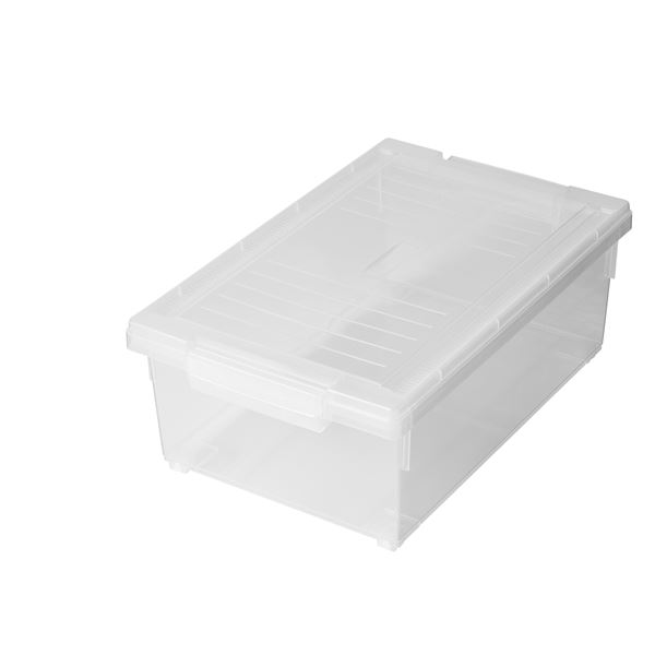 フタ付き 収納ボックス/プラスチックケース 【CD等】 仕切り板・キャスター付き 『いれと庫ワイド』[21]