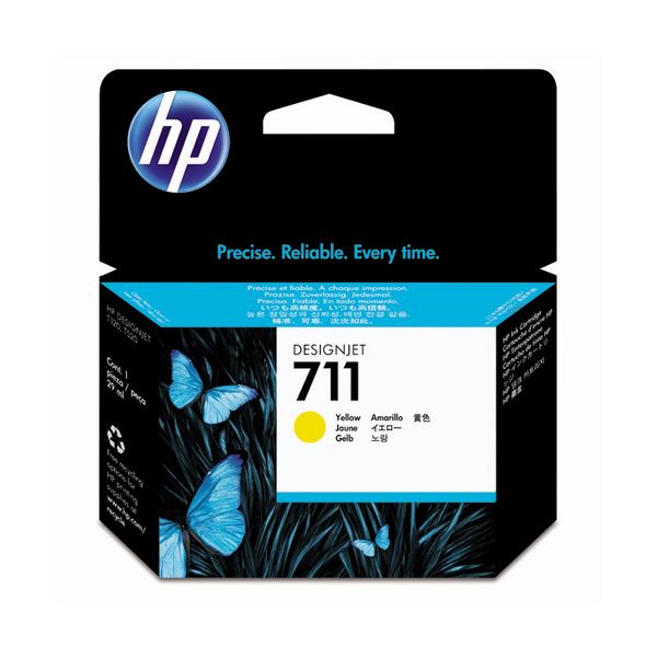 （まとめ） HP711 インクカートリッジ イエロー 29ml 染料系 CZ132A 1個 【×3セット】[21]