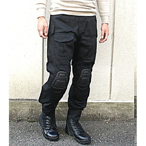 G3 タクティカルパンツ ブラック M ニーガード付き 綿混 コットン混 ミリタリーウェア 軍モノ ミリタリ..