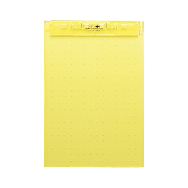 （まとめ） リヒトラブ AQUA DROPs 超薄型クリップボード A4判タテ型 A-5067-5 黄 1枚入 【×5セット】[21]