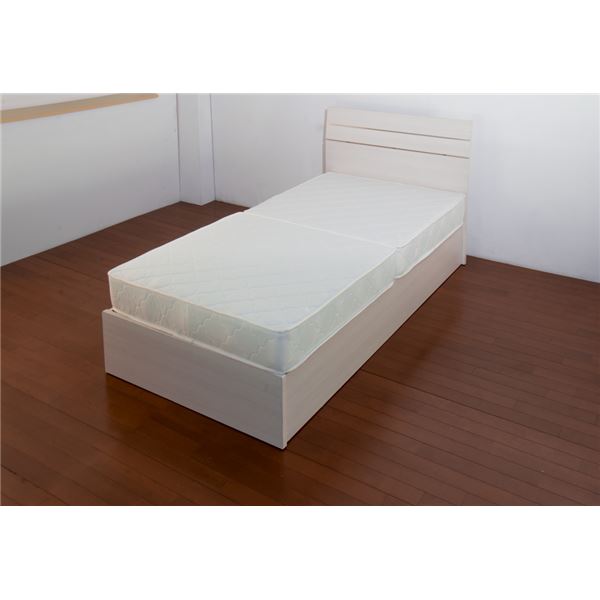 ホテルスタイルベッド ダブル SGマーク付国産ポケットコイルスプリングマットレス付 【ホワイト】【代引不可】[21](3)