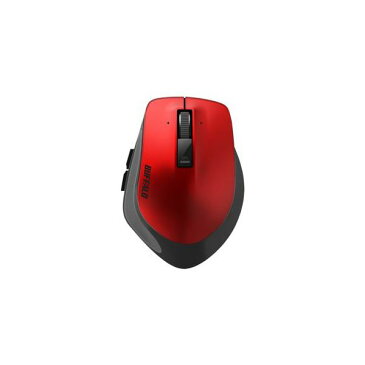 (まとめ) BUFFALO バッファロー BSMBW500MRD Premium Fitマウス 無線/BlueLED光学式/静音/5ボタン/横スクロール/Mサイズ レッド 【×2セット】