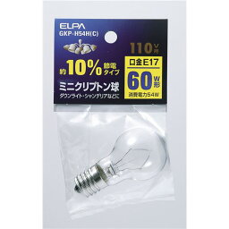 （まとめ） ELPA ミニクリプトン球 電球 60W形 E17 クリア GKP-H54H（C） 【×10セット】[21]