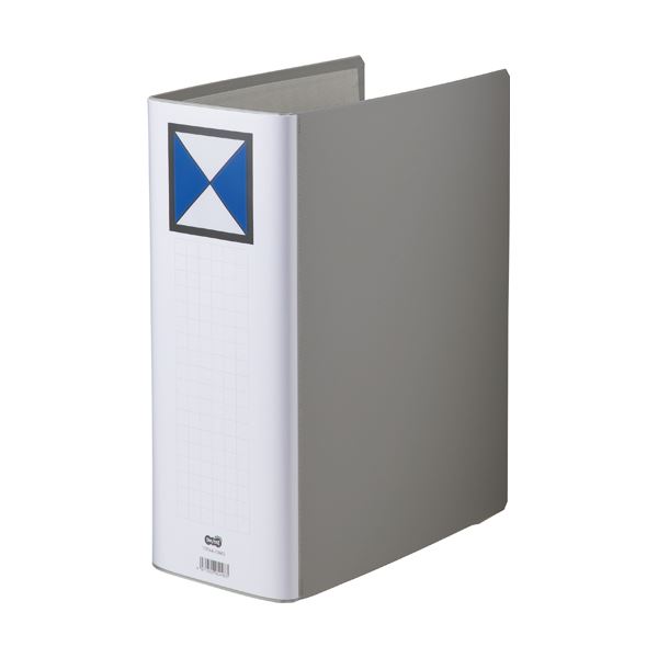 （まとめ） TANOSEE 両開きパイプ式ファイル A4タテ 1000枚収容 背幅116mm グレー 1冊 【×5セット】[21]