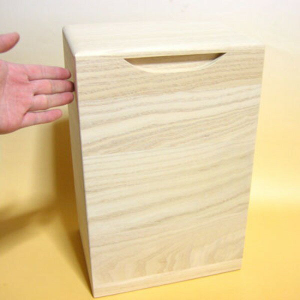 桐の米びつ/ライスストッカー 【10kg用/無地】 縦長型 泉州留河 日本製[21]