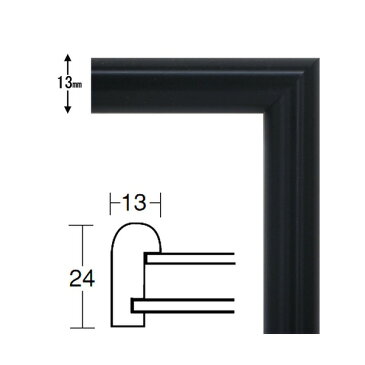 【角額】正方形額・細いフレーム・壁掛けひも■5432 150角(150×150mm)「黒」