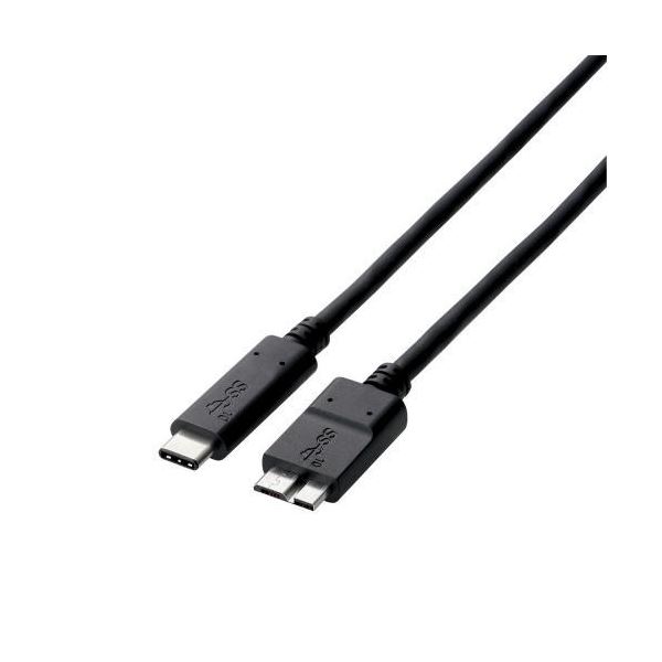（まとめ） エレコム USB3.1ケーブル（認証品、C-microB） USB3-CMB05NBK 【×2セット】[21]