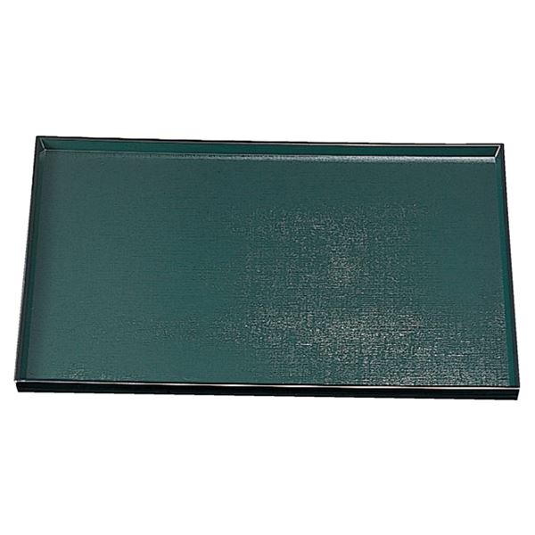 尺2 布目盆/トレー 【グリーン天黒】 362mm×270mm×16mm 日本製 〔和食 レストラン 居酒屋 店舗 お店〕【代引不可】[21]