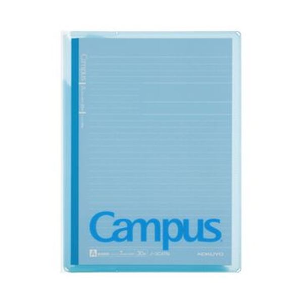 （まとめ）コクヨ キャンパスカバーノート（プリント収納ポケット付き）セミB5 A罫 30枚 ブルー ノ-623A-B 1セット（5冊）【×5セット】[21]