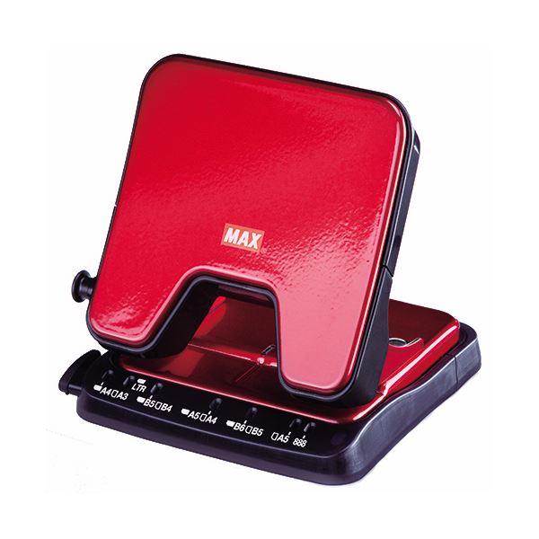 (まとめ) マックス 中空刃 軽あけパンチ スクーバ 35枚穿孔 レッド DP-35T/R 1台 【×10セット】[21]