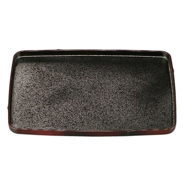 尺4 長角竹型盆/トレー 【すす竹内黒SL】 420mm×300mm×20mm 日本製 〔和食 レストラン 店舗 お店〕【代引不可】[21]
