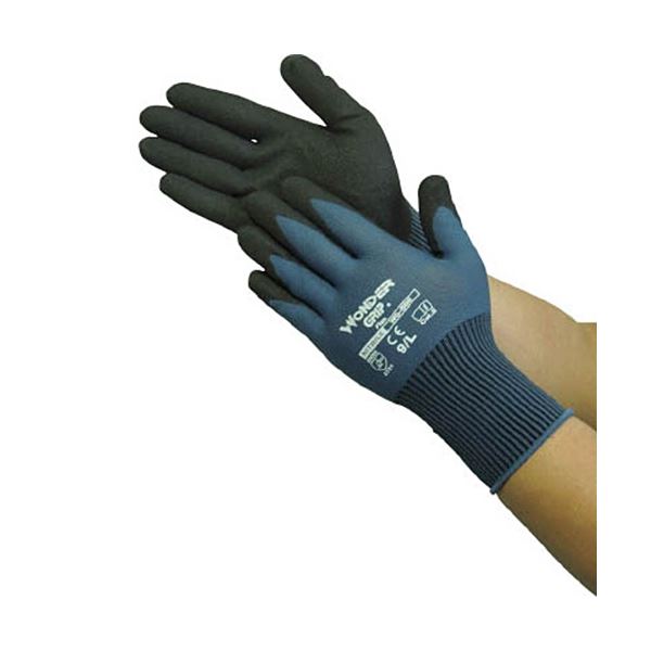 (まとめ) ユニワールド WONDER GRIP フレックス スチールブルー L WG-500-L 1双 【×30セット】[21]