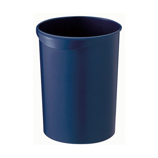 （まとめ）TANOSEE くず入れ 丸型 8Lダークブルー 1個【×20セット】[21]