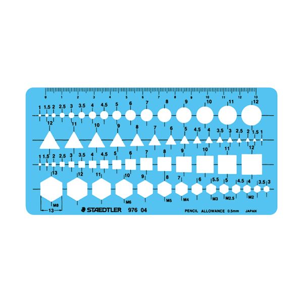 (まとめ) ステッドラー テンプレート 組合せ定規 エッジ付 976 04 1枚 【×10セット】[21]