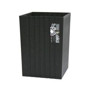 (まとめ) ゴミ箱/ダストボックス 【角型 小 ブラック】 4.5L 天然木(間伐材)入り 『コイキ モダン』 【24個セット】[21]