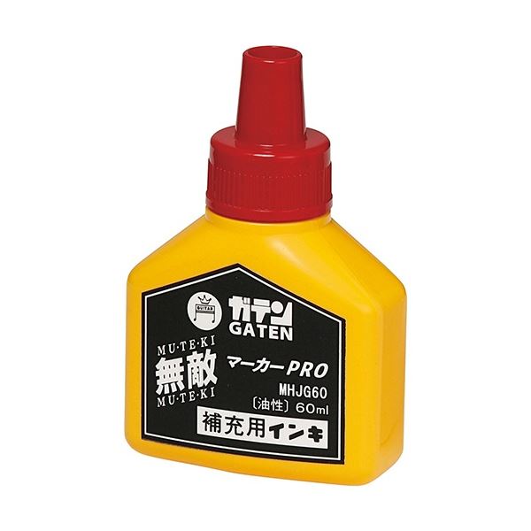 (まとめ) 寺西化学 ガテン無敵マーカーPRO 補充液 60ml 赤 MHJG60-T2 1個 【×30セット】[21]