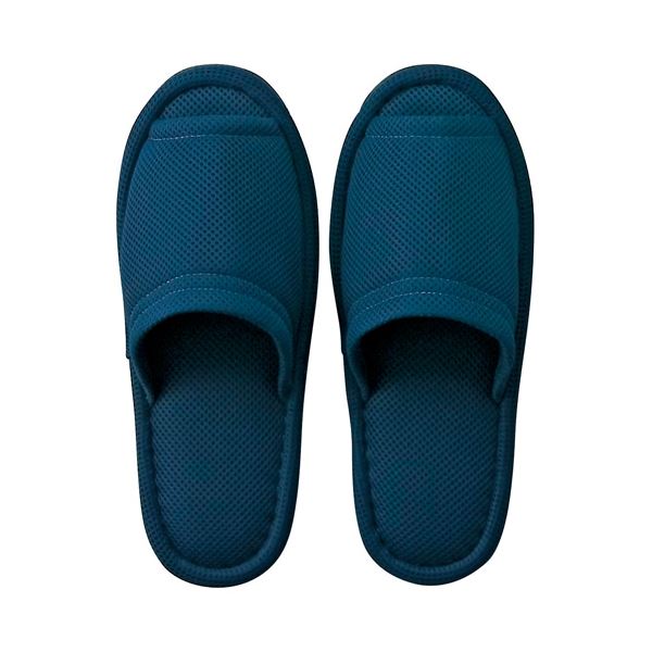 (まとめ）テンダイ ウォッシャブルメッシュスリッパ ネイビー【×5セット】[21]