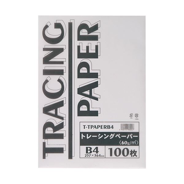 (まとめ) TANOSEE トレーシングペーパー60g B4 1パック（100枚） 【×10セット】[21]