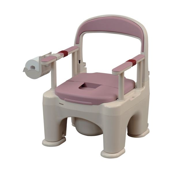 パナソニック エイジフリーポータブルトイレ 座楽 ラフィーネ プラスチック便座 ミスティパープル PN-L..