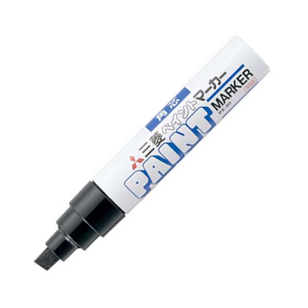 (まとめ) 三菱鉛筆 油性ペイントマーカー 太字角芯 黒 PX30.24 1本 【×30セット】[21]