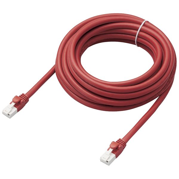 エレコム LANケーブル／CAT6A対応／EURoHS指令準拠／爪折れ防止／簡易パッケージ仕様／5m／ヨリ線／レッド LD-GPAT／RD5／RS[21]