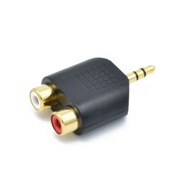 （まとめ）日本トラストテクノロジー 3極ステレオミニ-RCA変換コネクタ JSC-027【×5セット】[21]