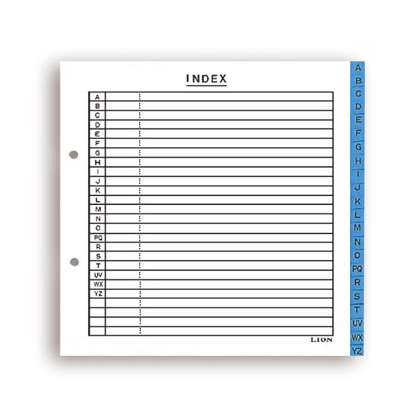 (まとめ) ライオン事務器 ファイル用インデックスABC見出し 縦221×横215(+12)mm 2穴 22枚組 136-90 1組..