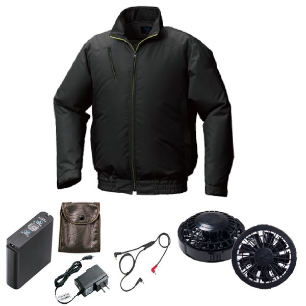 KU92010 空調服 R ポリエステル製 カジュアル FAN2200B・RD9261・LIPRO2セット ブラック M[21]