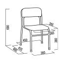 スタッキングチェア 幅45cm レッド×クロムメッキ 重さ4.5kg 軽量 日本製 防汚 スチール 完成品 1脚販売 リビング 在宅ワーク【代引不可】[21] 3