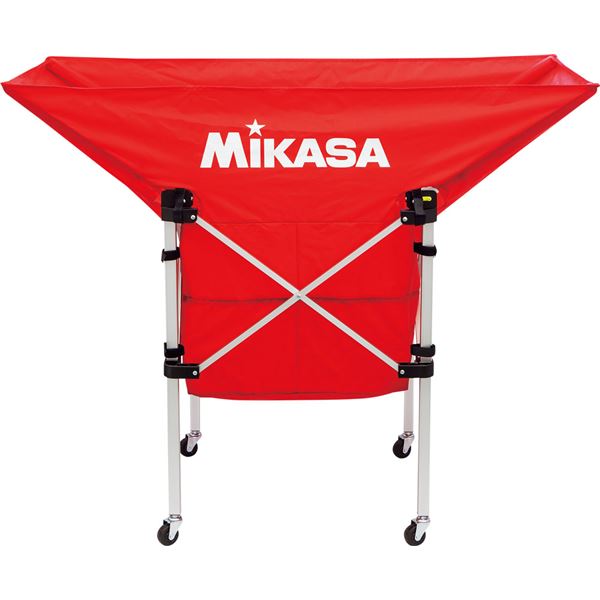 MIKASA（ミカサ）【フレーム・幕体・キャリーケース3点セット】携帯用折り畳み式ボールカゴ（舟型） レッド【ACBC210R】[21]