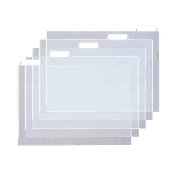 （まとめ）ライオン事務器PPカラーホルダー(高透明) A4 厚さ0.15mm 見出し付 CF-7C 1パック(5枚) 【×20セット】[21]