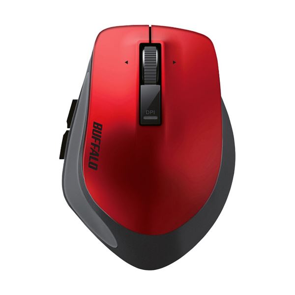 （まとめ）バッファロー 無線 BlueLEDプレミアムフィットマウス Mサイズ レッド BSMBW500MRD 1個【×2セット】[21]